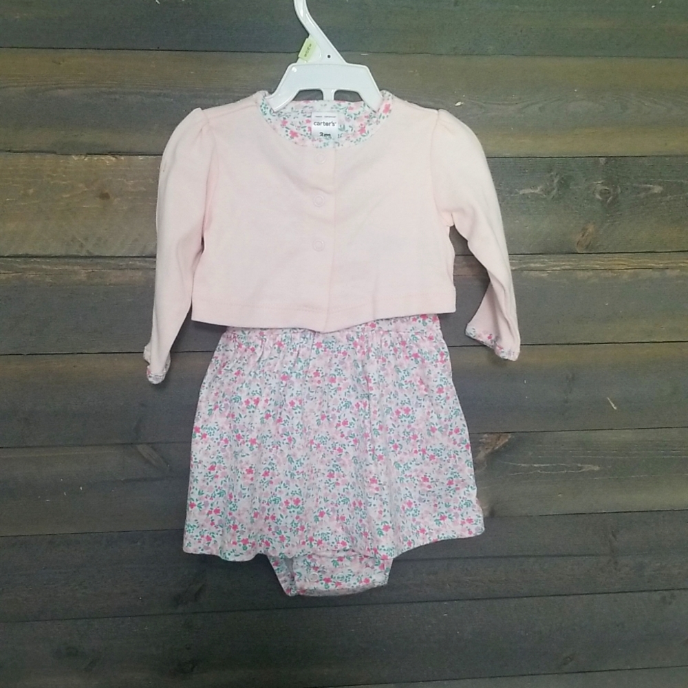 Carters 3M floral dress with sweater